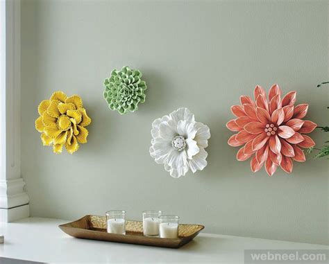 Modern, traditional, eclectic, rustic, glam, farmhouse, country Ceramic Flower Wall Sculpture 15