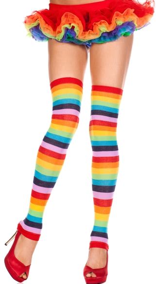 Acrylic Rainbow Leg Warmers Acrylic Footless Rainbow Leg Warmers