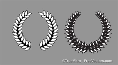 Ancient Laurel Wreath In White And Black Vector Free