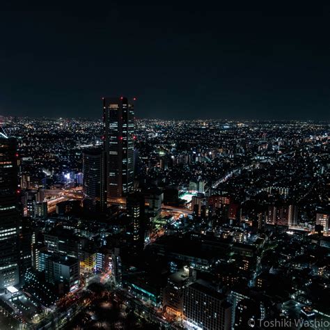 Download Wallpaper 4000x4000 Night City Aerial View City Lights