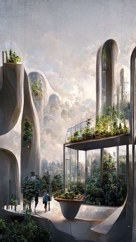 Biophilic Urban Design Architecture Futuristic Cinematic Render