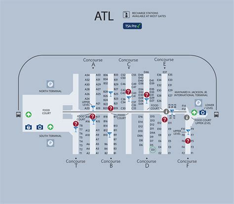 Hartsfield Jackson Atlanta International Airport Airport Map Atlanta