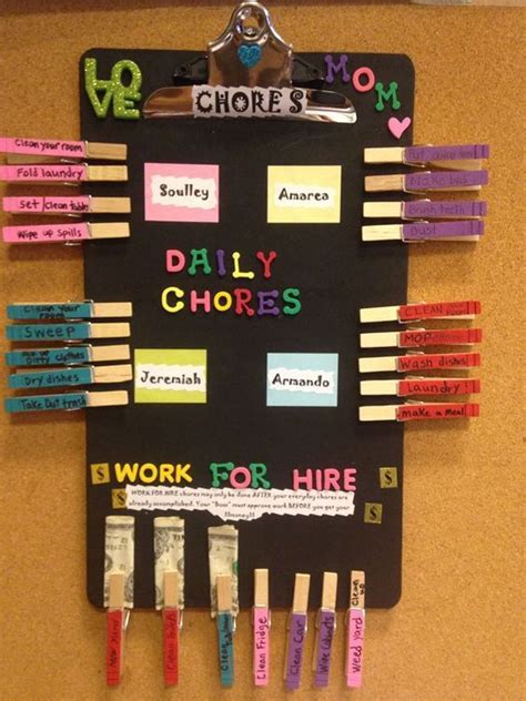 Homemade Diy Chore Chart Ideas Carolynn Nieves