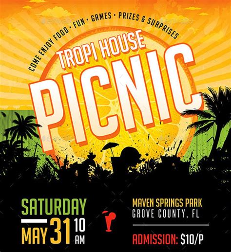 14 Amazing Picnic Flyer Templates In Word Psd Publisher