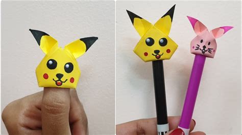 Origami Pikachu Pencil Topper Easy Paper Crafts Back To School Diy