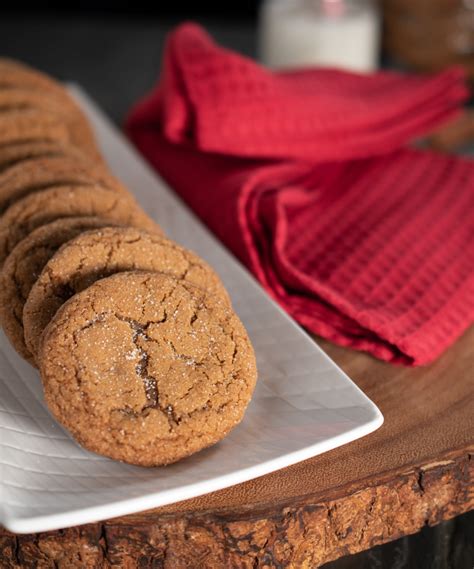 Soft And Chewy Ginger Molasses Cookies Frazzled Raspberry