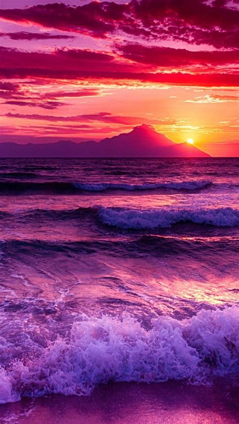 Purple Sunset Waterscape Wallpaper Backiee