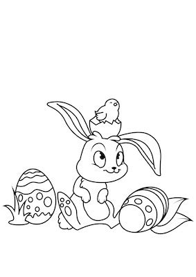 What activities make your little bunnies happy? Kolorowanki Królik Wielkanocny Rysunek - SL