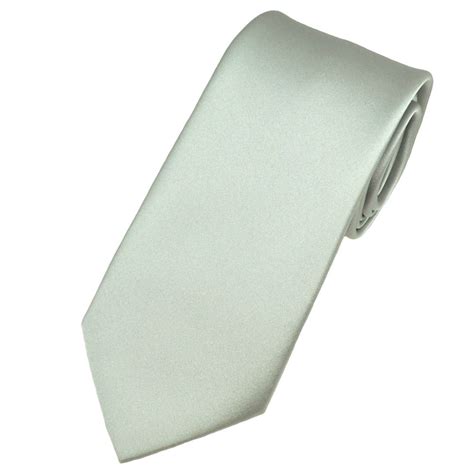 Plain Pearl Silver Satin Tie From Ties Planet Uk