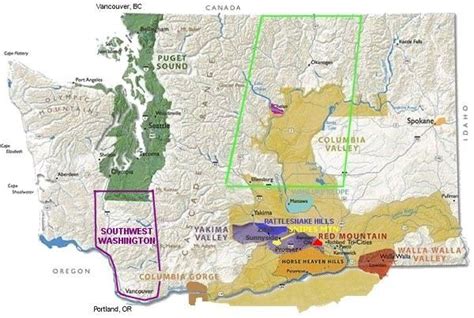 Click On Map Regions For More Information About Washington Appellations