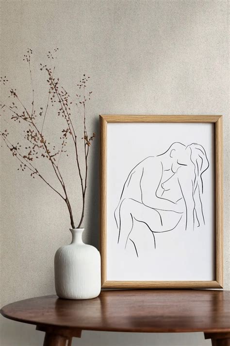 sensual wall art female line art nude line drawing erotic etsy