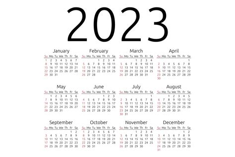 Vector Calendar 2023 Sunday By Dmitry Guzhanin On Dribbble