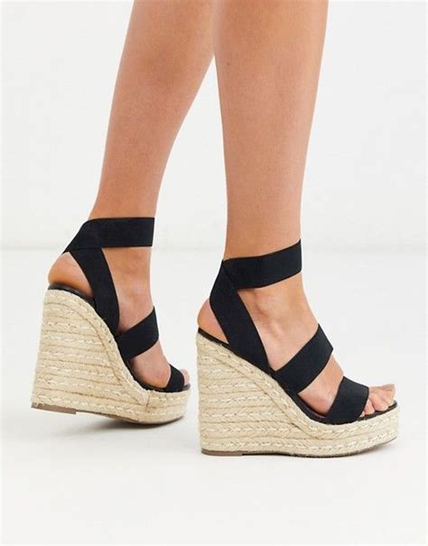 Steve Madden Shimmy Espadrille Wedges In Black Asos In 2020