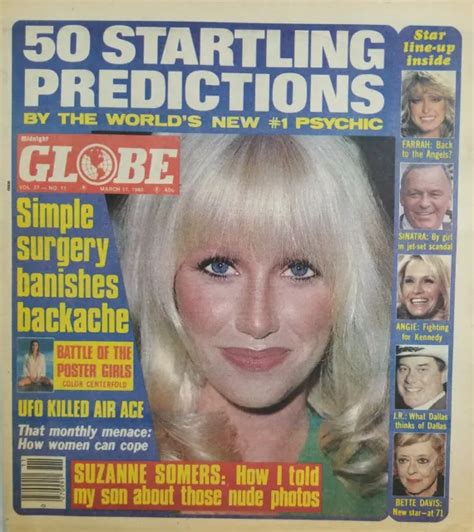 GLOBE MAGAZINE MARCH 11 1980 Charlies Angel Suzanne Somers Nude Photos