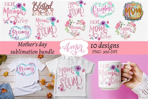 Mothers Day Sublimation Designs Bundle So Fontsy
