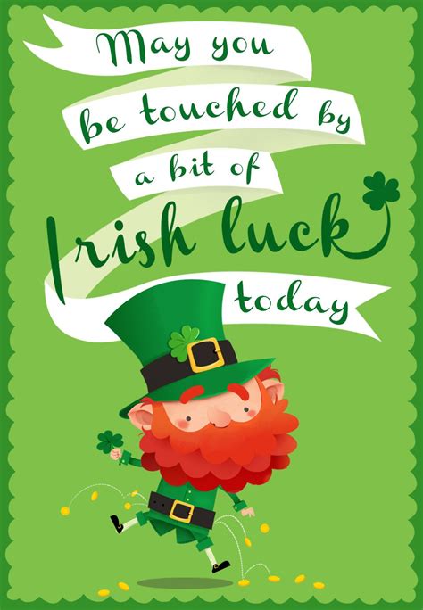 Touched By A Bit Of Irish Luck St Patricks Day Card Free