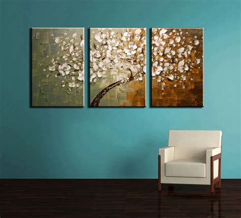 3 Piece Modern Canvas Wall Art Triptych Muti Abstract Tree Wall Oil