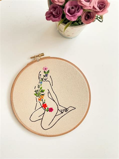 Feminist Embroidery Kit Nude Girl Embroidery Modern Etsy