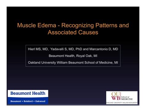 Pdf Muscle Edema Recognizing Patterns And Associated Causes · • Kim