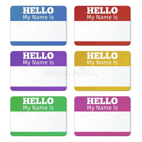 Hello My Name Is Introduction Cards Labels And Badges Vector Set Stock Vector Illustration