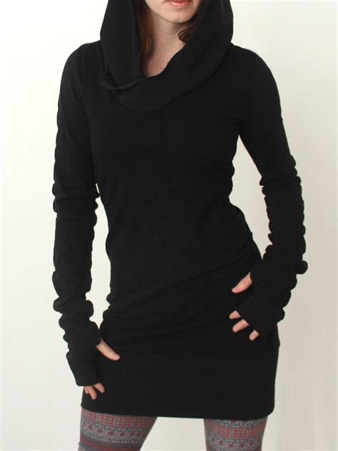 Kawaii clothing dress sweatshirt sweater hoodie hooded black gray lace up japan. Fashion Black Hoodie Sweatshirt Dress Online. Discover ...