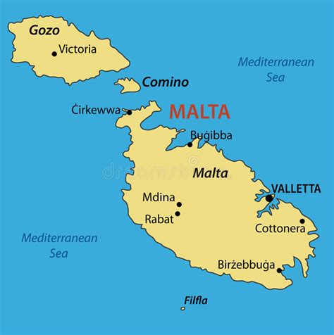Kategori:kartor över malta (sv) categoría de wikimedia (es); Republik Malta - Karte Des Landes Vektor Abbildung ...