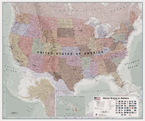 Contemporary Usa Wall Map Wall Maps Poster Prints Map