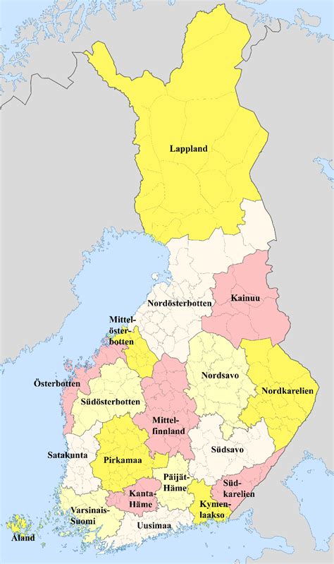 Finnland Karte Mit Regionen And Landkarten Mit Provinzen