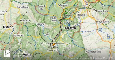 Trasa Z Schronisko Pttk Klimczok Mapa Turystyczna Pl