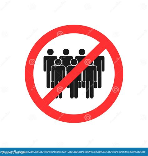 Sign Team Get Together Is Not Allowed Avoid Crowds People Vector
