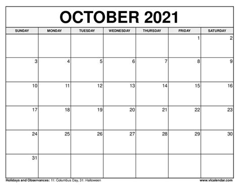 20 October 2021 Calendar Free Download Printable Calendar Templates ️