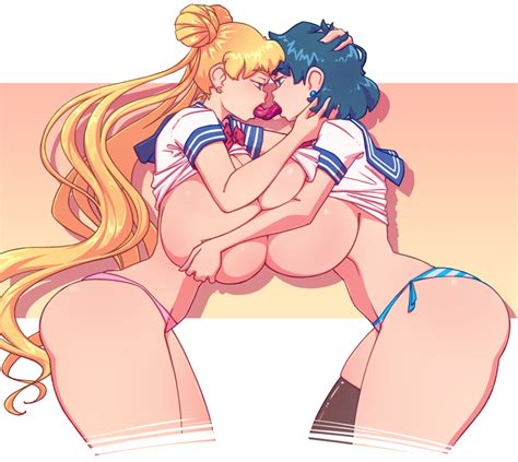 Rule 34 2022 2girls Ami Mizuno Ass Bishoujo Senshi Sailor Moon Black Hair Blonde Hair Breast