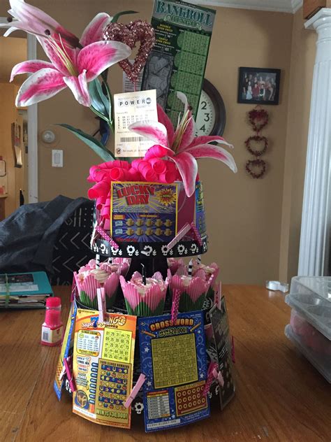 Retirement gift ideas for mother in law. Made this cupcake/lottery tower for my mother in laws ...