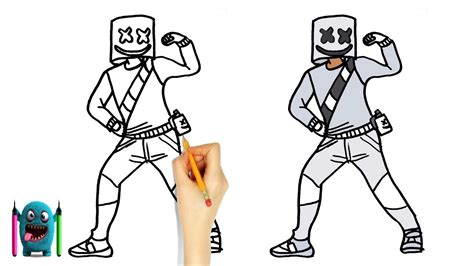 Marshmello Çizimi How To Draw Fortnite Youtube