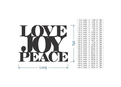 Wooden Word Art Love Joy Peace Sign Cutout Home Etsy
