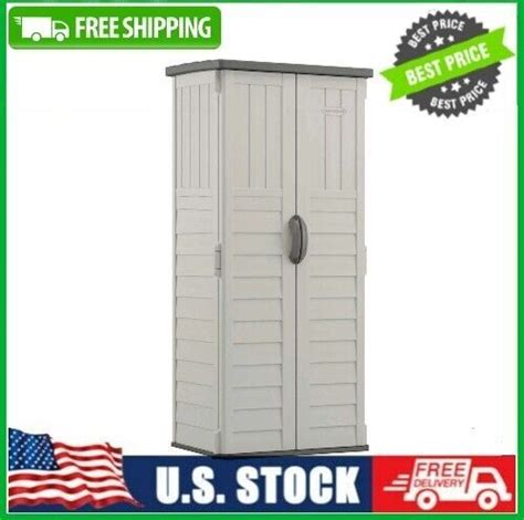 Suncast Bms1250 Resin Vertical Storage Shed Building 22 Cubic Feet New