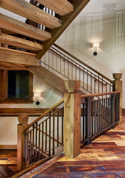 Modern Rustic Retreat Rustic Staircase Denver By Jj Interiors