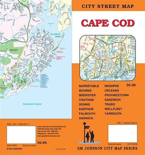 Cape Cod Massachusetts Street Map Gm Johnson Maps