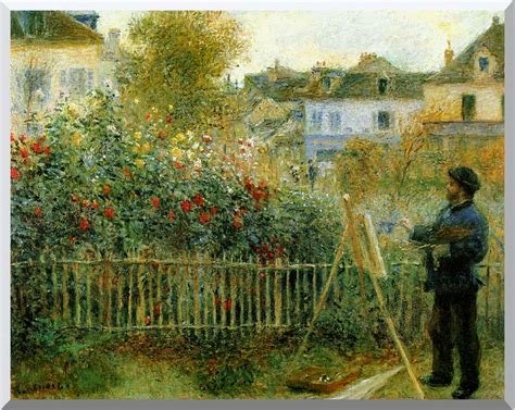 Pierre Auguste Renoir Claude Monet Painting In His Garden At Argenteuil
