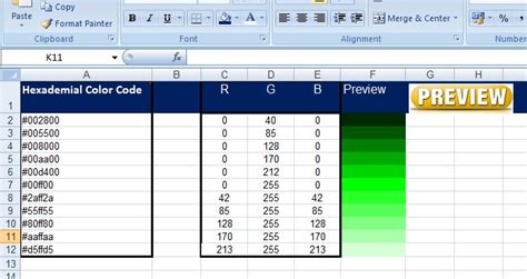 Yours Non Technically Convert Hexadecimal To Rgb Color Codes In Ms Excel