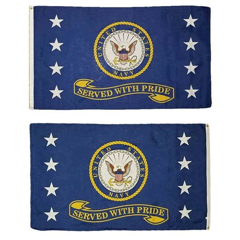 3x5 navy served with pride usn 2ply double sided polyester flag 3x5