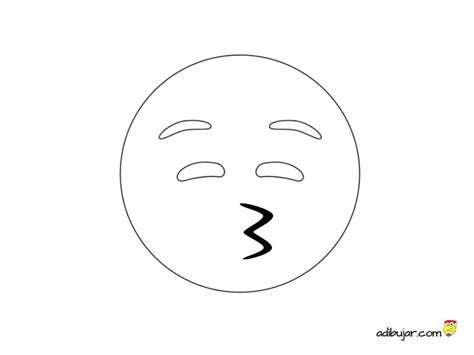 Dibujo Emoji Beso Simple Ojos Cerrados 800x600