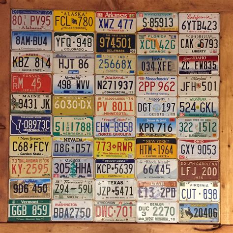 50 Us States Complete Set Vintage Style License Plates Replica