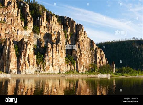 Lena Pillars Natural Park View From Lena River National Heritage Of