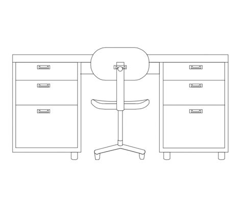 Common Office Desk Top View Elevation Cad Drawing Details Dwg File