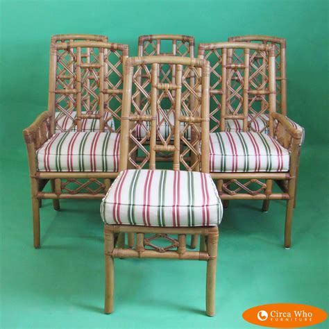 This dining chair is made of ash wood stained in walnut color and uses top grain genuine leather for its padded seat pad. Set of 6 Rattan Dining Chairs | Circa Who