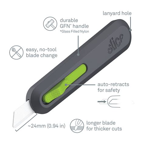 Slice Safety Utility Knife Ceramic Blade Auto Retract