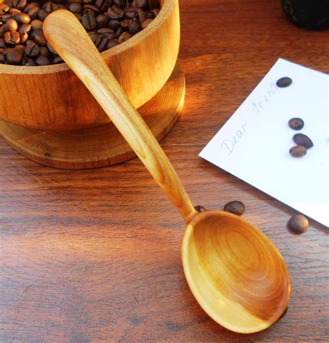 Small measuring carved wooden spoon in by DiamondWoodMaks on Etsy