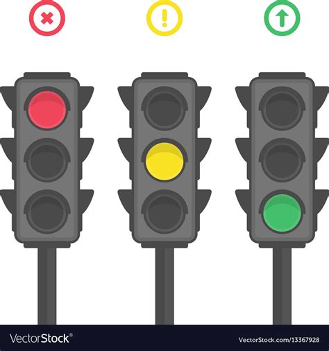 Traffic Light Icons Royalty Free Vector Image Vectorstock