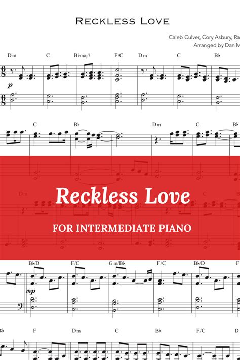 Reckless Love For Intermediate Piano Reckless Bethel Music Sheet Music